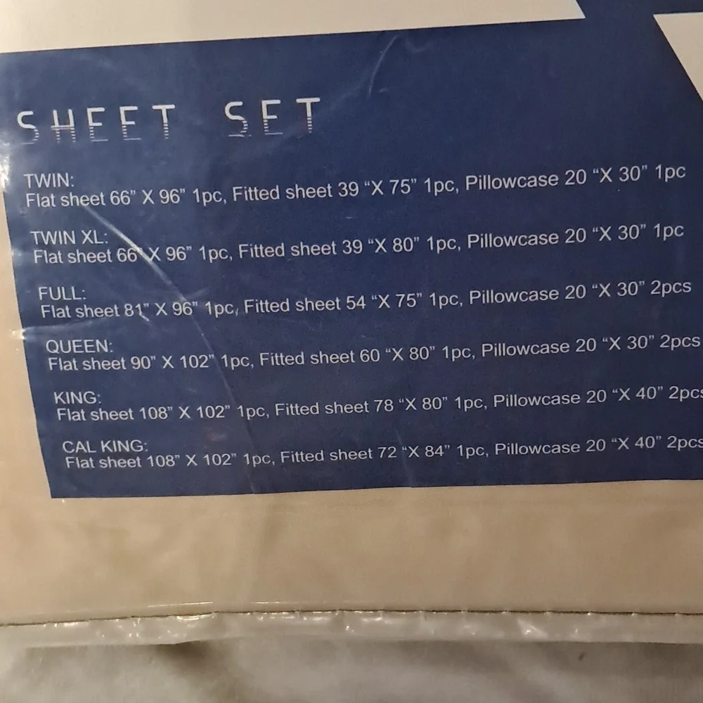 NWT Stylish Prints CREAM 4 Pc. King Sheet Set